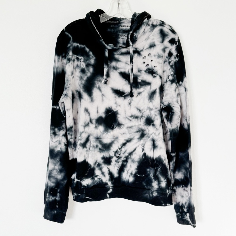Black and White Katie J NYC Tie Dye Sweatshirt Large